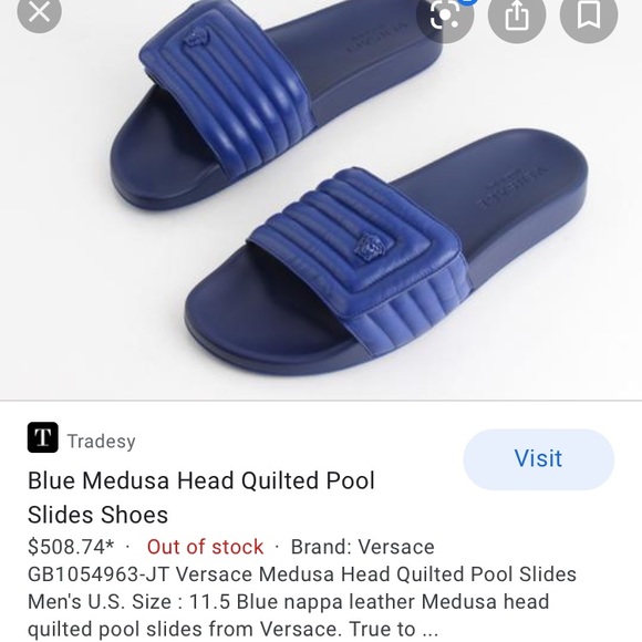 Authentic Versace Men’s Pool Slides - Picture 7 of 8